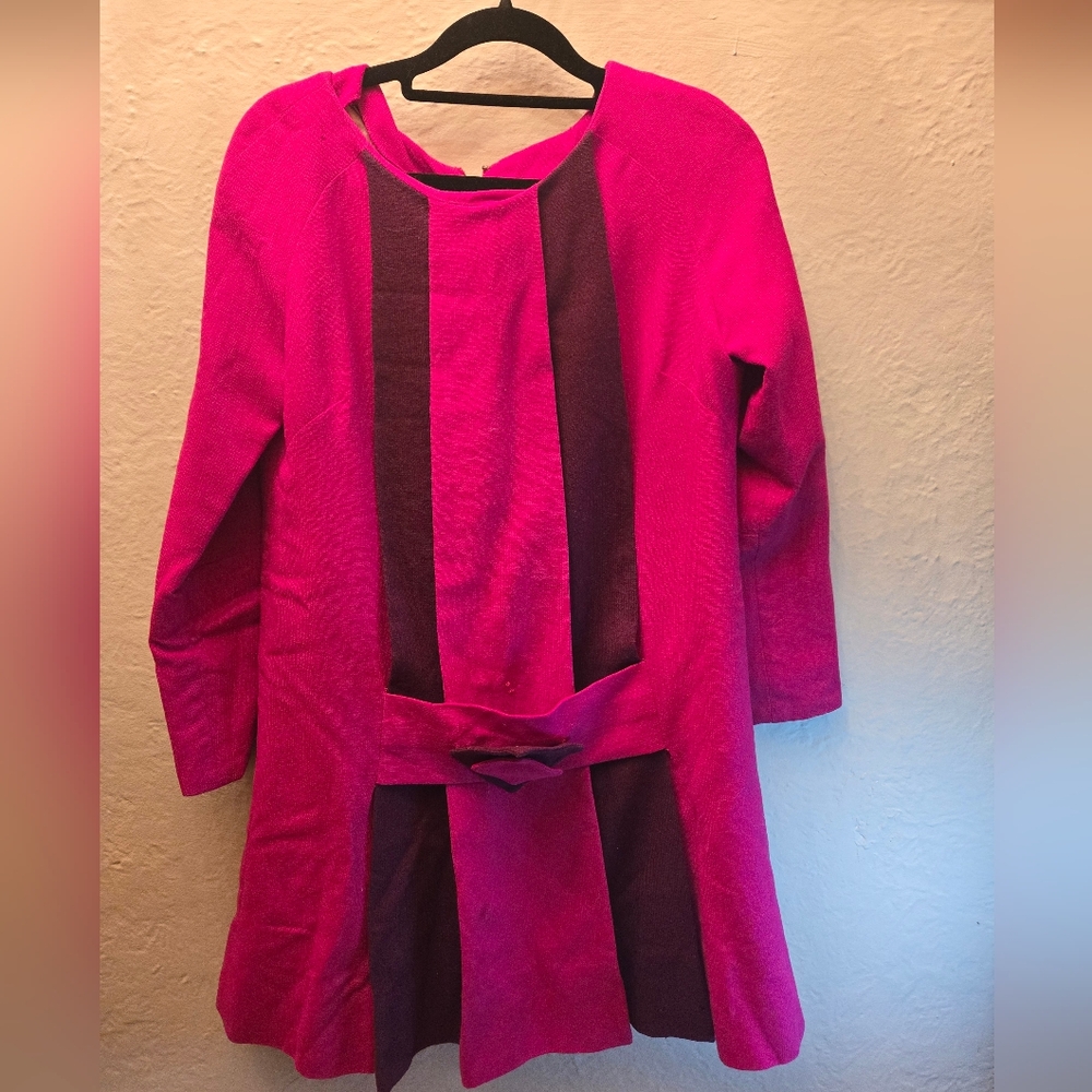 Vintage Roupe Rouge Toronto Wool Dress | 80s–90s Colorblock Statement